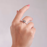 Elegant platinum-plated snowflake ring with intricate details